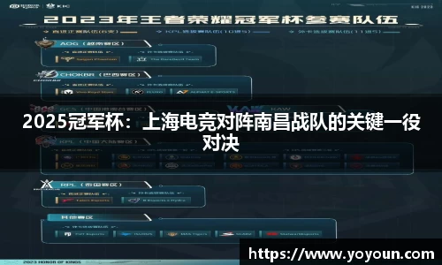 2025冠军杯：上海电竞对阵南昌战队的关键一役对决